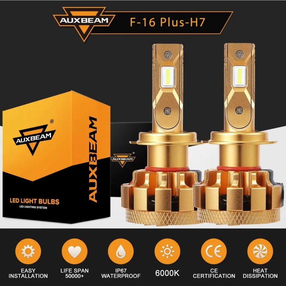 2X AUXBEAM H11 Canbus LED Headlight Bulbs Conversion Kit White 6000K 70W 14000LM